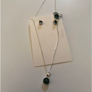 Italy silver emerald sets.